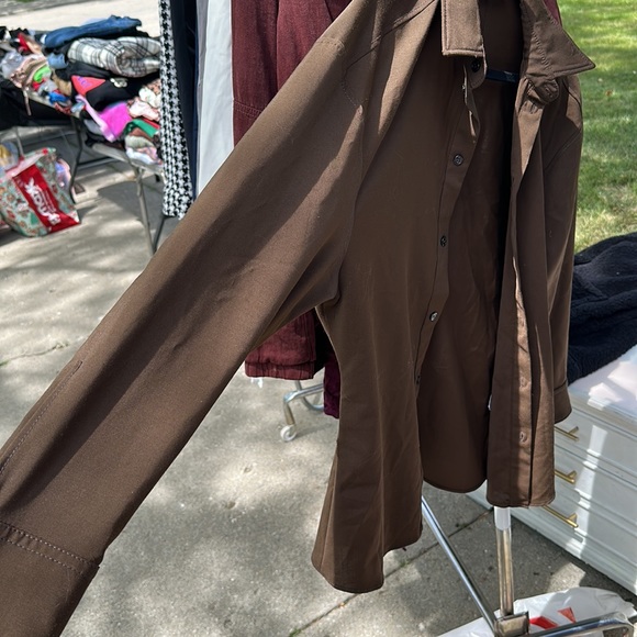 BROWN ZARA BUTTON DOWN - Picture 3 of 4
